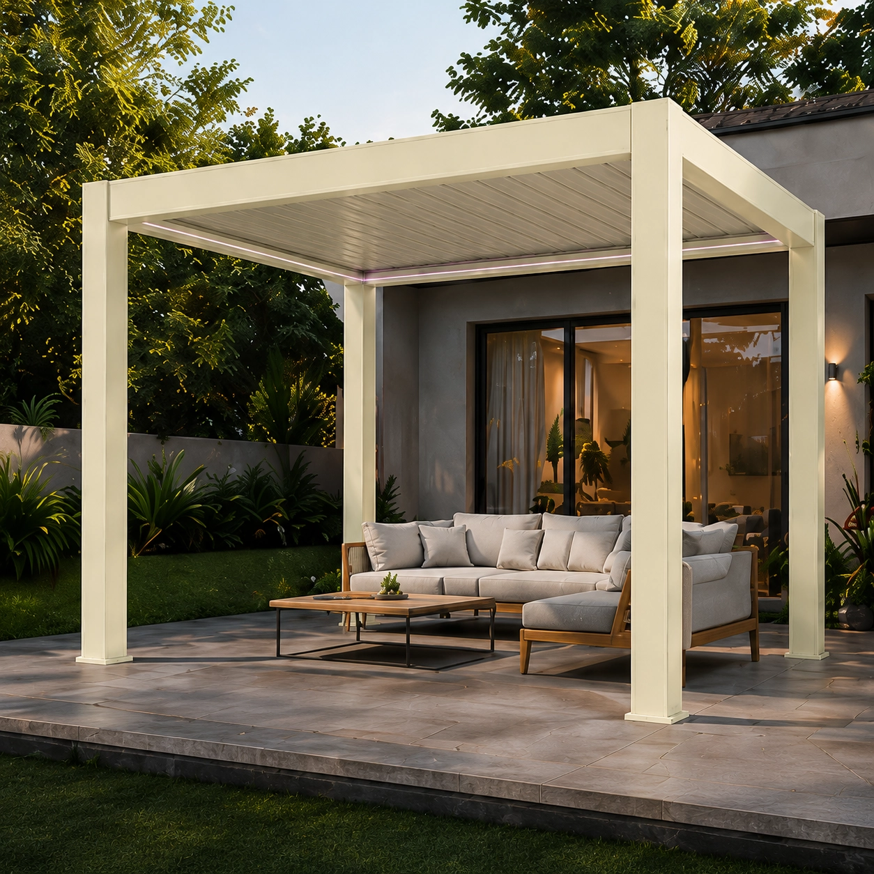 matt beige pergola