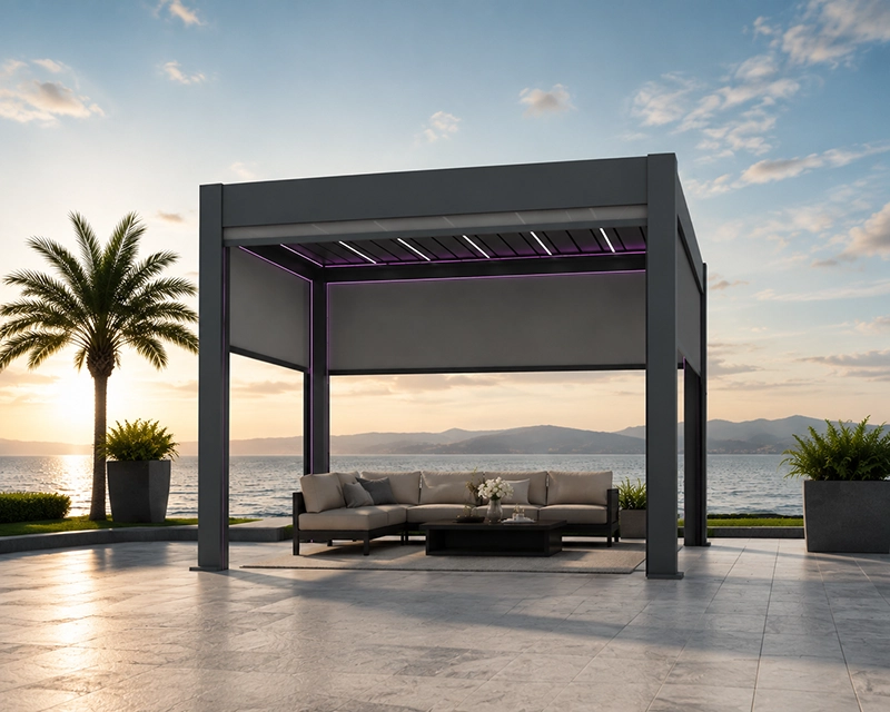 bulit-in zip blind pergola bulit-in zip blind pergola