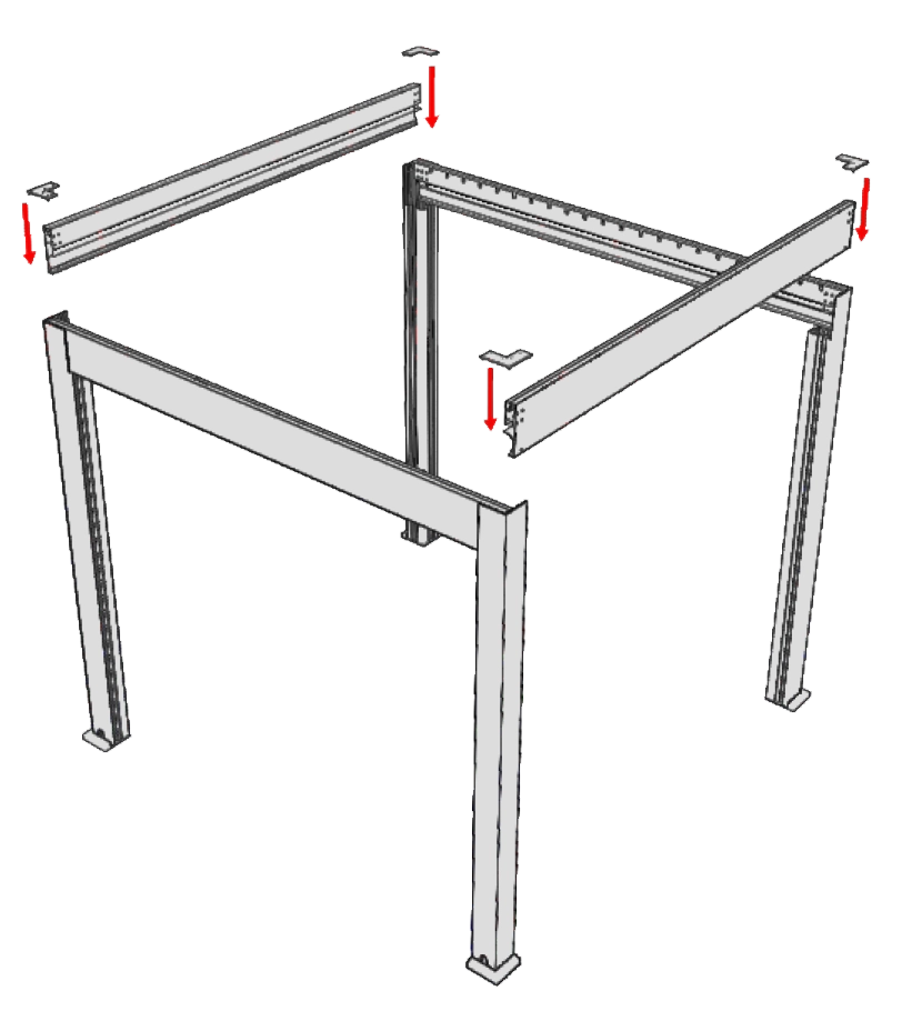 installed 4 beams