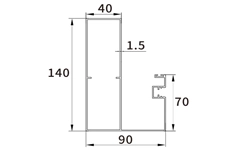 140x90mm beam profile 140x90mm beam profile