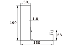 160x190mm size 160x190mm beam size